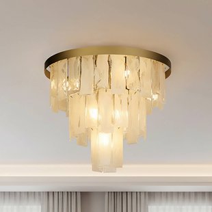 Searchlight Plafondlamp Formalux, goudkleurig, glas, 6-lamps, E14