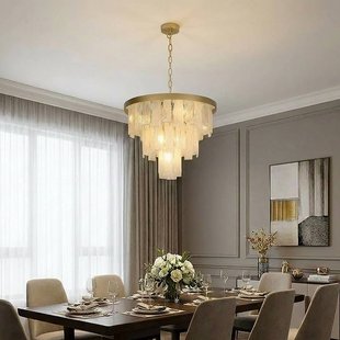 Searchlight Formalux hanglamp, goudkleurig, glas, 6-lamps, E14
