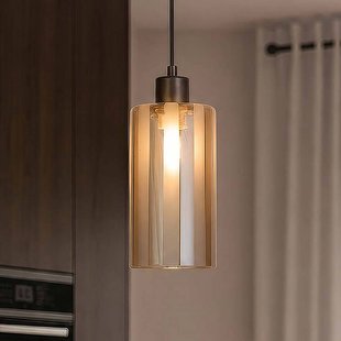 Searchlight Hanglamp Kent, 1-lamp, brons, glas, E27