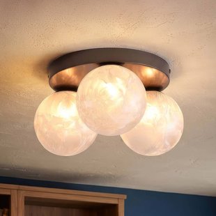 Searchlight Plafondlamp Frosty, 3-lamps, brons, matglas, G9