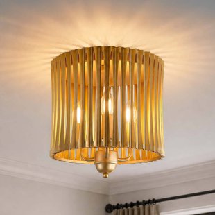 Searchlight Plafondlamp Split, goudkleurig, metaal, E14