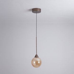 Searchlight LED hanglamp Opus Lux, 1-lamp, brons, amberkleurig glas, CCT