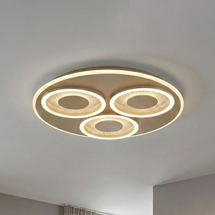 Searchlight LED plafondlamp Wreath Flush, zandkleur, CCT, ijzer, dimbaar