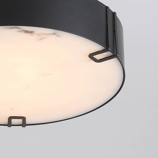 Searchlight LED plafondlamp Marmo, zwart, metaal, IP44, 3.000 K