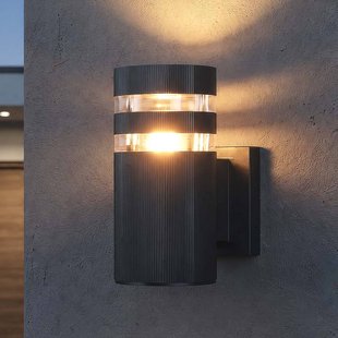 Searchlight Buitenwandlamp Toluca up, zwart, ABS, polycarbonaat, E27