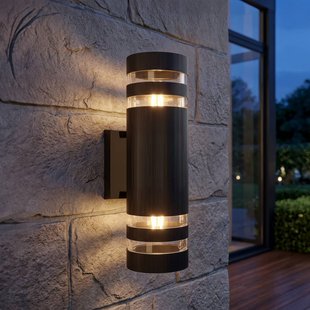 Searchlight Buitenwandlamp Toluca up/down zwart, ABS, polycarbonaat E27