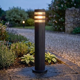 Searchlight Sokkellamp Toluca, zwart, ABS, polycarbonaat, E27