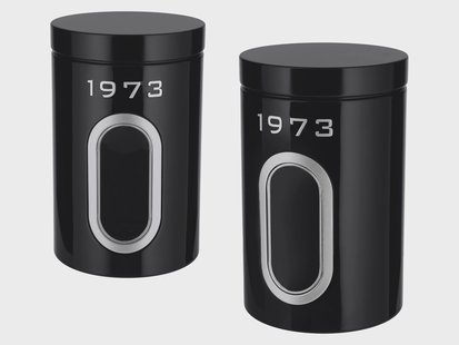 SILVERCREST Set voorraadpotten, 2 stuks, retro (Zwart)