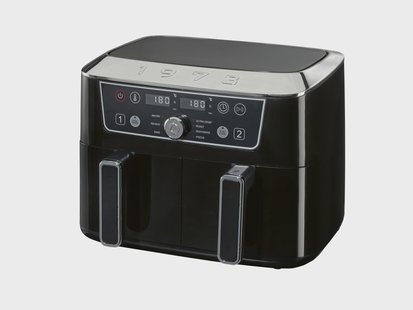 SILVERCREST Dubbele airfryer, 2x 4,35 L, zwart, retro