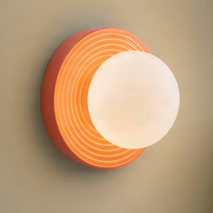 Lindby wandlamp Harriet, oranje/wit, keramiek, Ø 22 cm, G9