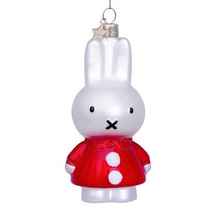 Vondels kerstornament Nijntje met kerstman jurk