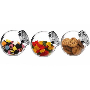 Bormioli Rocco Glazen Voorraadpot / Snoeppot Pandora - ø 18 cm / 2 Liter - 3 stuks