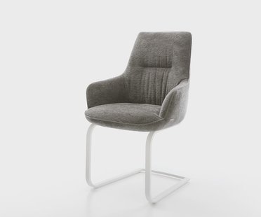 DELIFE Sledemodel Zelia-Flex met armleuning bouclé zacht mud sledemodel vlak afwerking met titanium pocketveer kern