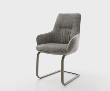 DELIFE Sledemodel Zelia-Flex met armleuning bouclé zacht mud sledemodel vlak zwart pocketveer kern