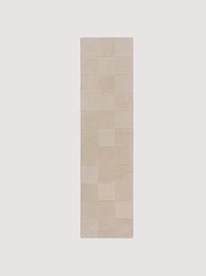 Handgetufte hoog-laag wollen loper Checkerboard