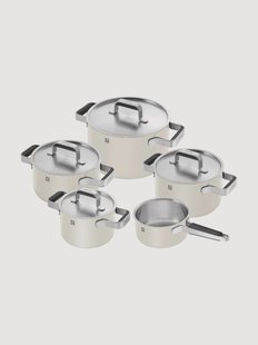 Kookpottenset Pure van edelstaal, 5-delig