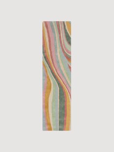 Handgetufte hoog-laag wollen loper Abstract Flow