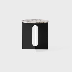 Audo Copenhagen Androgyne Bijzettafel Calacatta Viola marmer-zwart staal, Ø42 cm