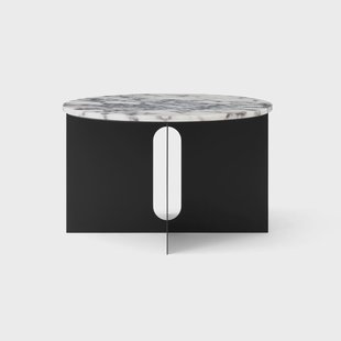 Audo Copenhagen Androgyne Bijzettafel Calacatta Viola marmer-zwart staal, Ø65 cm
