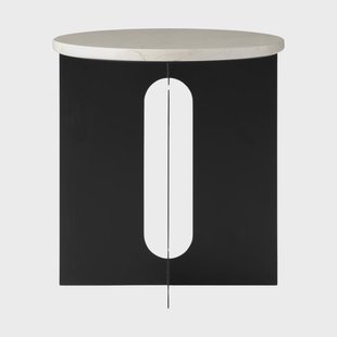 Audo Copenhagen Androgyne Bijzettafel Crystal Rose marmer-zwart staal, Ø42 cm