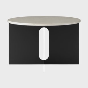 Audo Copenhagen Androgyne Bijzettafel Crystal Rose marmer-zwart staal, Ø65 cm