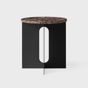 Audo Copenhagen Androgyne Bijzettafel Emperador marmer-zwart staal, Ø42 cm