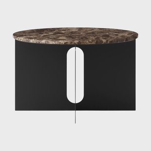 Audo Copenhagen Androgyne Bijzettafel Emperador marmer-zwart staal, Ø65 cm
