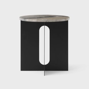 Audo Copenhagen Androgyne Bijzettafel Grey Galaxy marmer-zwart staal, Ø42 cm