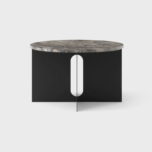 Audo Copenhagen Androgyne Bijzettafel Grey Galaxy marmer-zwart staal, Ø65 cm