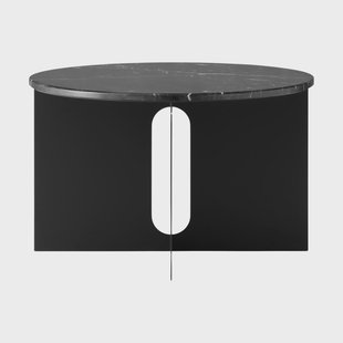 Audo Copenhagen Androgyne Bijzettafel Nero Marquina marmer-zwart staal, Ø65 cm