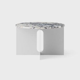 Audo Copenhagen Androgyne Bijzettafel Calacatta Viola marmer-geborsteld staal, Ø65 cm