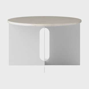Audo Copenhagen Androgyne Bijzettafel Crystal Rose marmer-geborsteld staal, Ø65 cm