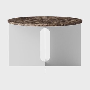 Audo Copenhagen Androgyne Bijzettafel Emperador marmer-geborsteld staal, Ø65 cm
