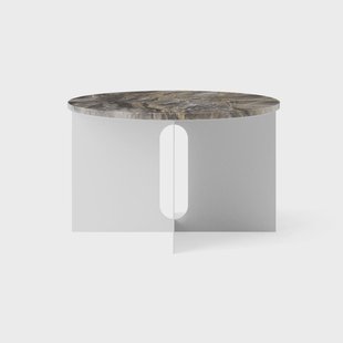 Audo Copenhagen Androgyne Bijzettafel Grey Galaxy marmer-geborsteld staal, Ø65 cm
