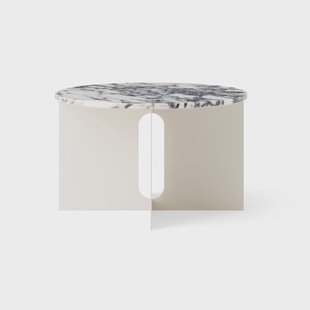 Audo Copenhagen Androgyne Bijzettafel Calacatta Viola marmer-ivory staal, Ø65 cm