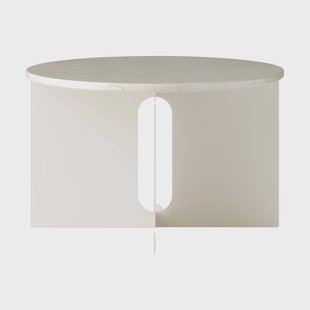 Audo Copenhagen Androgyne Bijzettafel Crystal Rose marmer-ivory staal, Ø65 cm