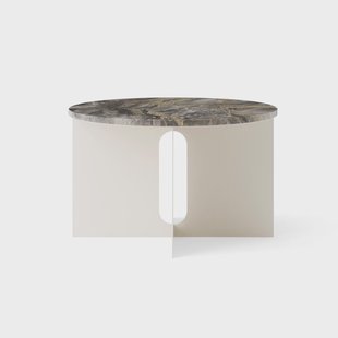 Audo Copenhagen Androgyne Bijzettafel Grey Galaxy marmer-ivory staal, Ø65 cm