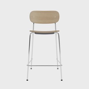 Audo Copenhagen Co Bar Chair barkruk Eik-gechromeerd staal, 65 cm