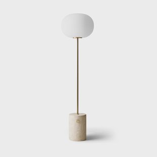 Audo Copenhagen JWDA vloerlamp Travertin-geborsteld messing, 130 cm