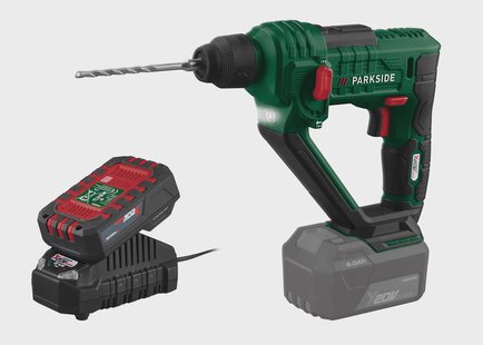 PARKSIDE Accu-boorhamer 20 V, 1 J, met accu 2 Ah en lader 2,4 A
