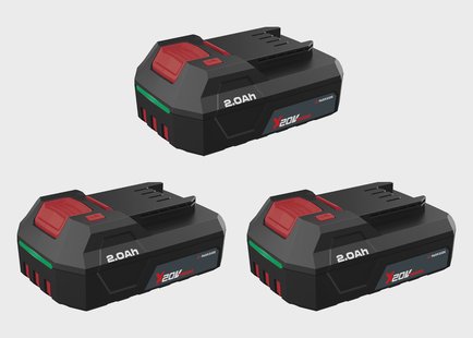 PARKSIDE Set van 3 accu's 20 V - 2 Ah