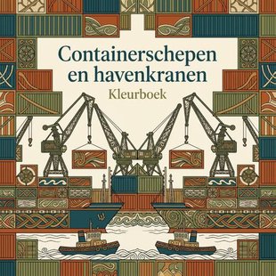Containerschepen en havenkranen