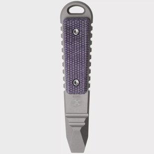 Kansept Kursor G015B2 Plain Titanium, Purple Micarta Inlay, pry-bar, Justin Koch design