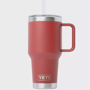 Yeti Rambler Straw Mug 35oz Straw Lid, Stag Red, thermosmok met deksel en rietje, 1L