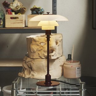 PH 2/1 tafellamp Ø 20 cm, glanzend bordeauxrood - Louis Poulsen - Woonkamer - Designer - Glas - Met lampenkap