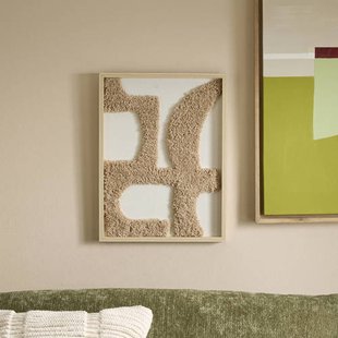 NOUS Living houten schilderij Skye 30x2,5x40 cm - zand/offwhite
