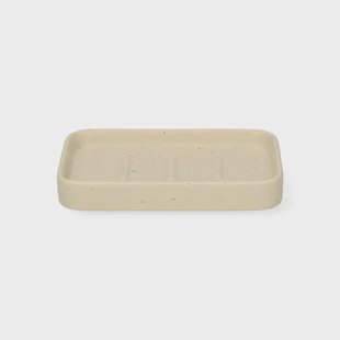 Zeepschaaltje, keramiek, beige spikkel, 13,4 cm x 9,4 cm