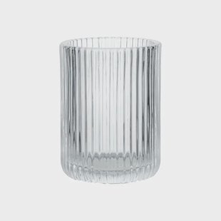 Tandenborstelbeker, geribbeld glas, &Oslash;7 x 9,5 cm