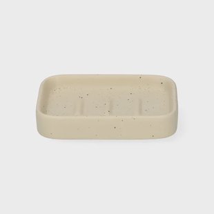 Zeepbakje, keramiek, beige spikkel, 8,4 cm x 6,4 cm