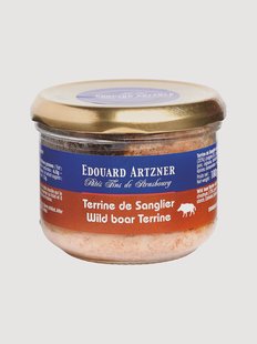 Wildzwijnterrine met kastanjes, 2 potten